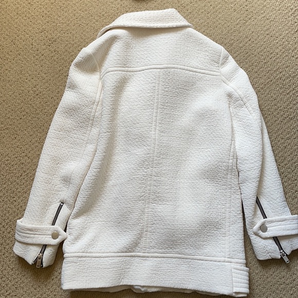 Zara off-white Moto Coat - Picture 7 of 12